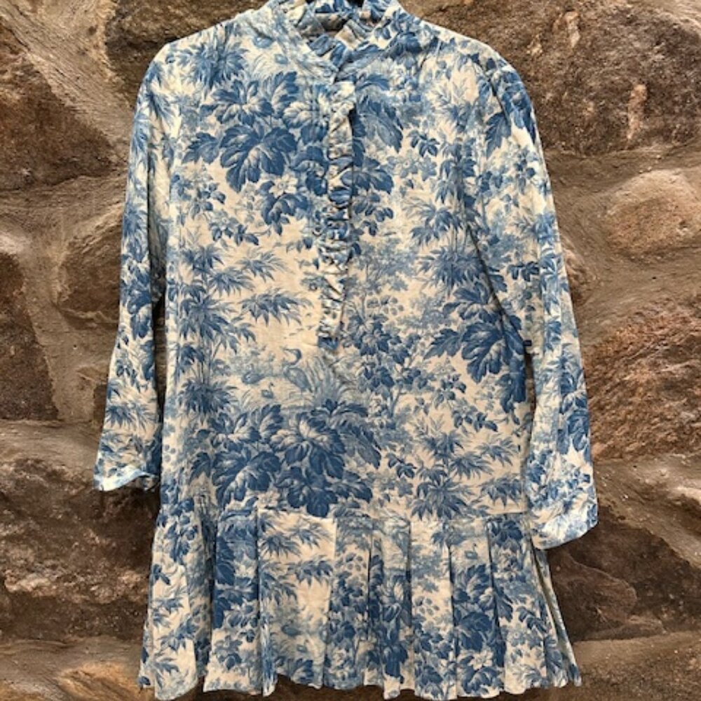 Tuckernuck Misty Blue Toile Tate Dress